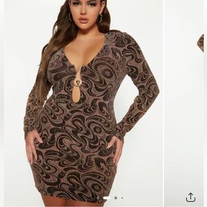 Gia Bronze Mini Dress - 1X